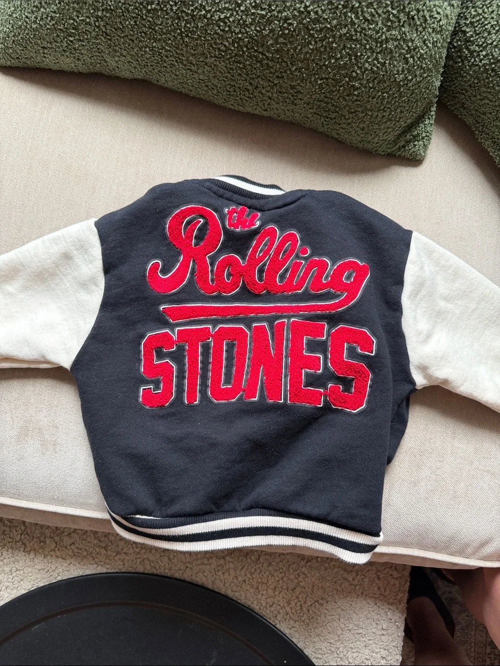 Zara Black Varsity Jacket with Red & White Tongue Patch